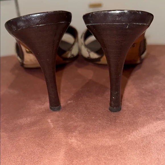 Vintage Gucci Black and Brown Mules with Elegant Design - Picture 2 of 5